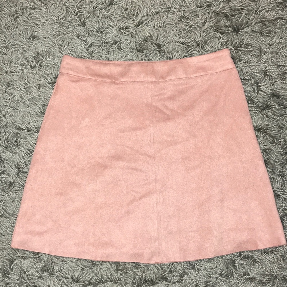 Suede Pink Mini Skirt